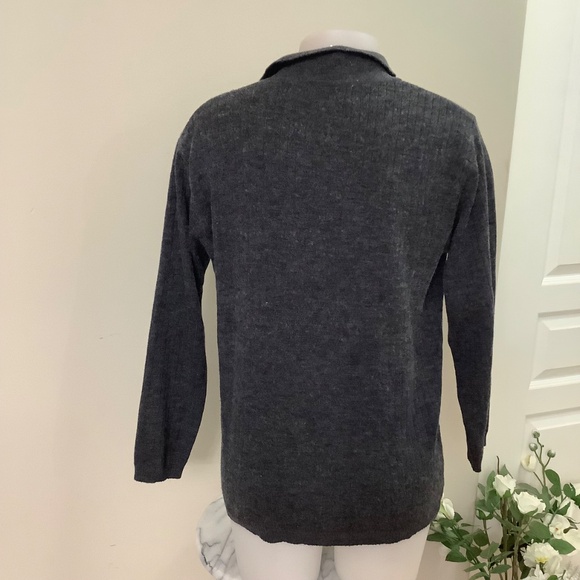 Vintage ADOLFO Wool Quarter- Zip Sweater Sz L 36-38 bust - Picture 5 of 14